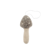Grey Felted Mushroom Ornament