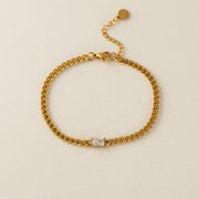 Waterproof Zyra Curb Chain Gold Bracelet by Lover's Tempo