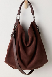Suzie Suede Slouch Tote in Espresso by Free People