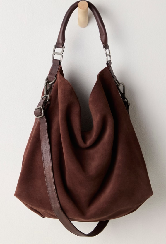 Suzie Suede Slouch Tote in Espresso by Free People