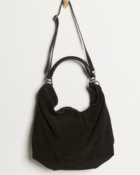 Suzie Suede Slouch Tote in Black by Free People