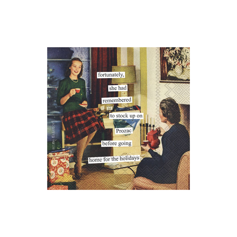 Prozac Christmas Cocktail Napkins