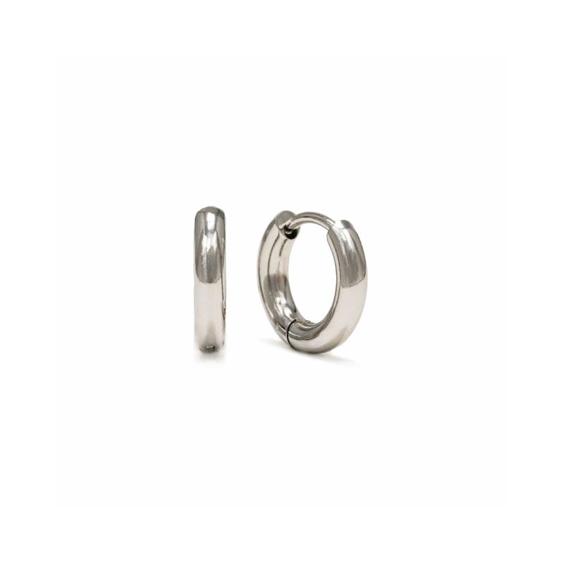Tube 10mm Huggie Waterproof Silver Earrings by Lover's Tempo