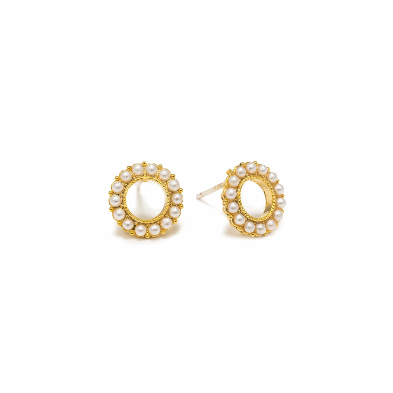 Kismet Stud Earrings in White Opal by Lover's Tempo