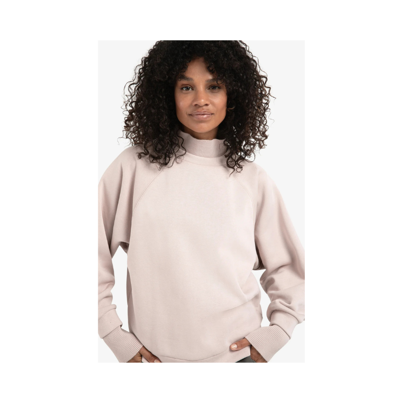 Sweatshirt with High Ribbed Collar and Extended Cuffs by YAYA