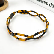 Chain Design Acetate Headband in Dark Brown