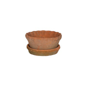 Small Low Frilly Redstone Pot & Saucer