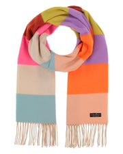 Bright Multi Stripe Cashmink Scarf by Fraas