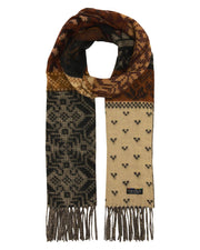 Black Patchwork Sweater Cashmink Scarf by Fraas