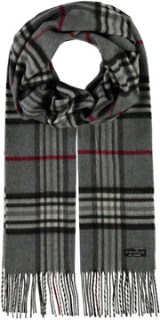 Grey Plaid Cashmink Scarf by Fraas