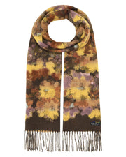 Brown Forest Flower Cashmink Scarf by Fraas