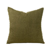 24x24 Lina Linen Dark Moss Pillow COVER