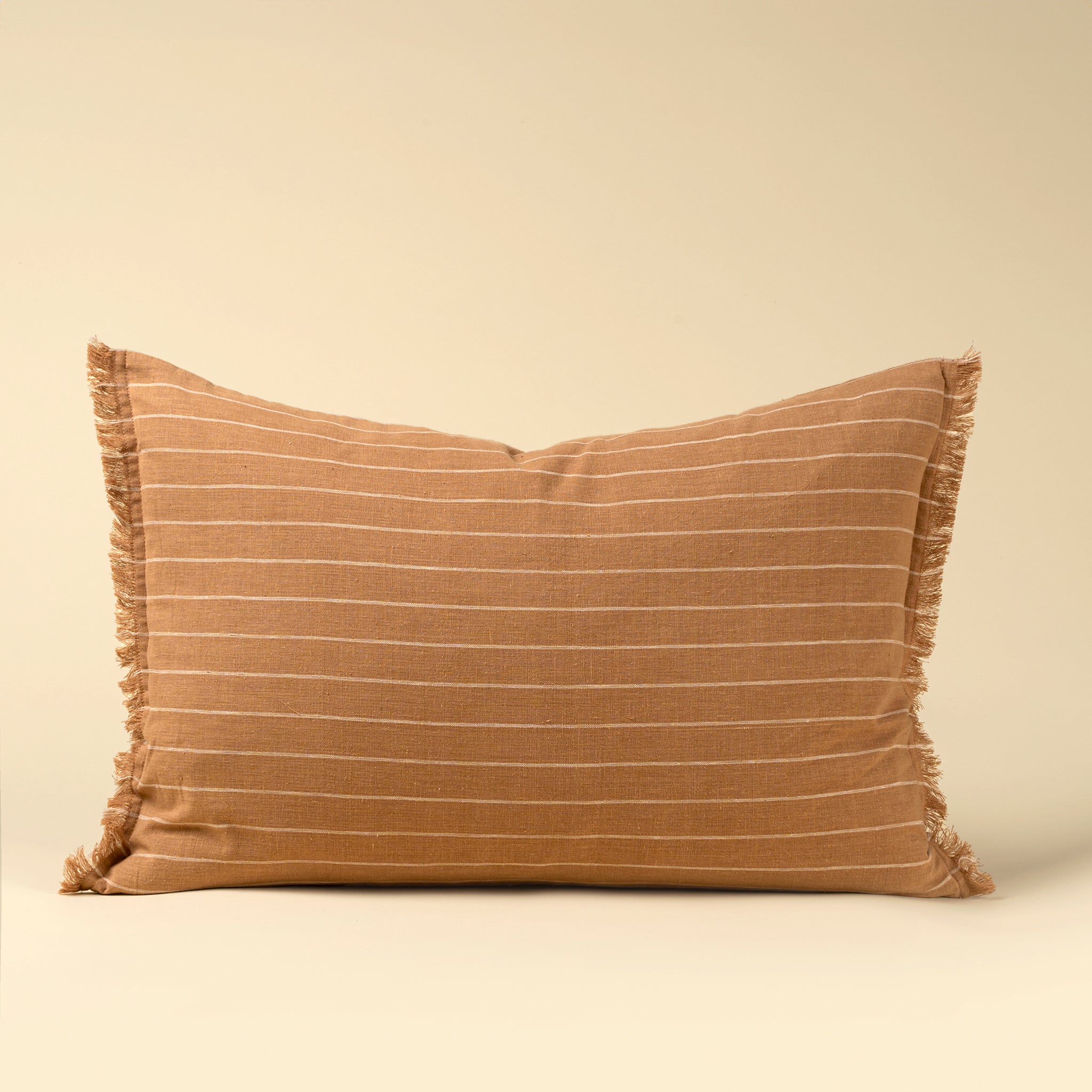 Handloom Stripe Terracotta Pillow 16x24