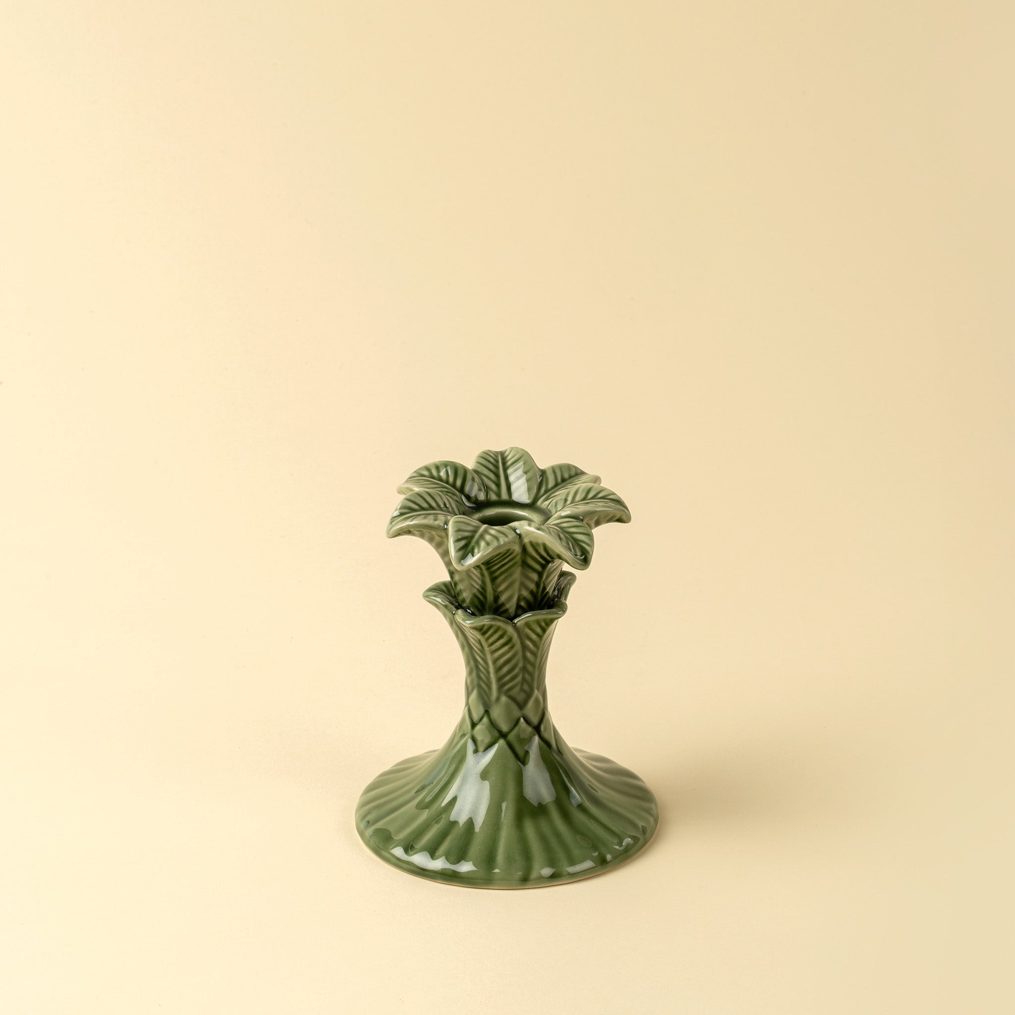 Green Palm Tree Candle Holder in Small