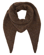 Brown Confetti Knit Triangle Scarf by Fraas