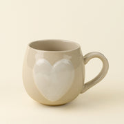 Big Heart Mug in Cream & White