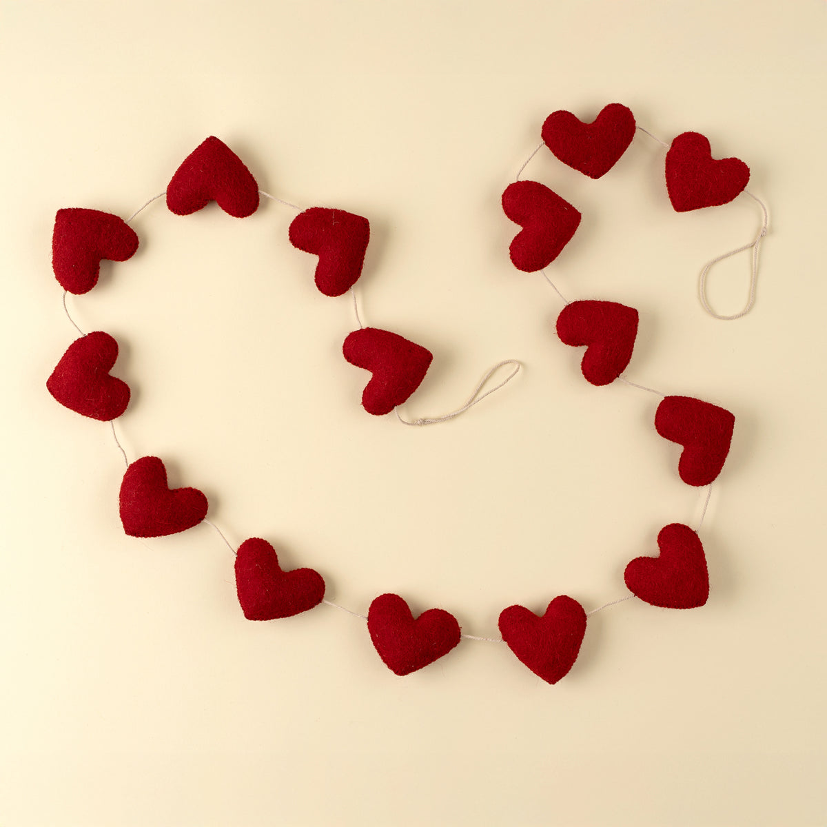 Red Heart Felt Garland