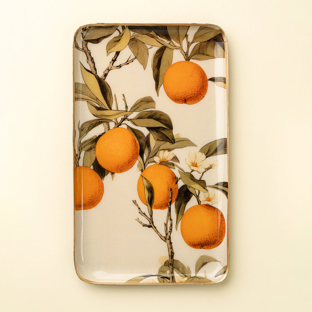 Orange Grove Enameled Tray Large