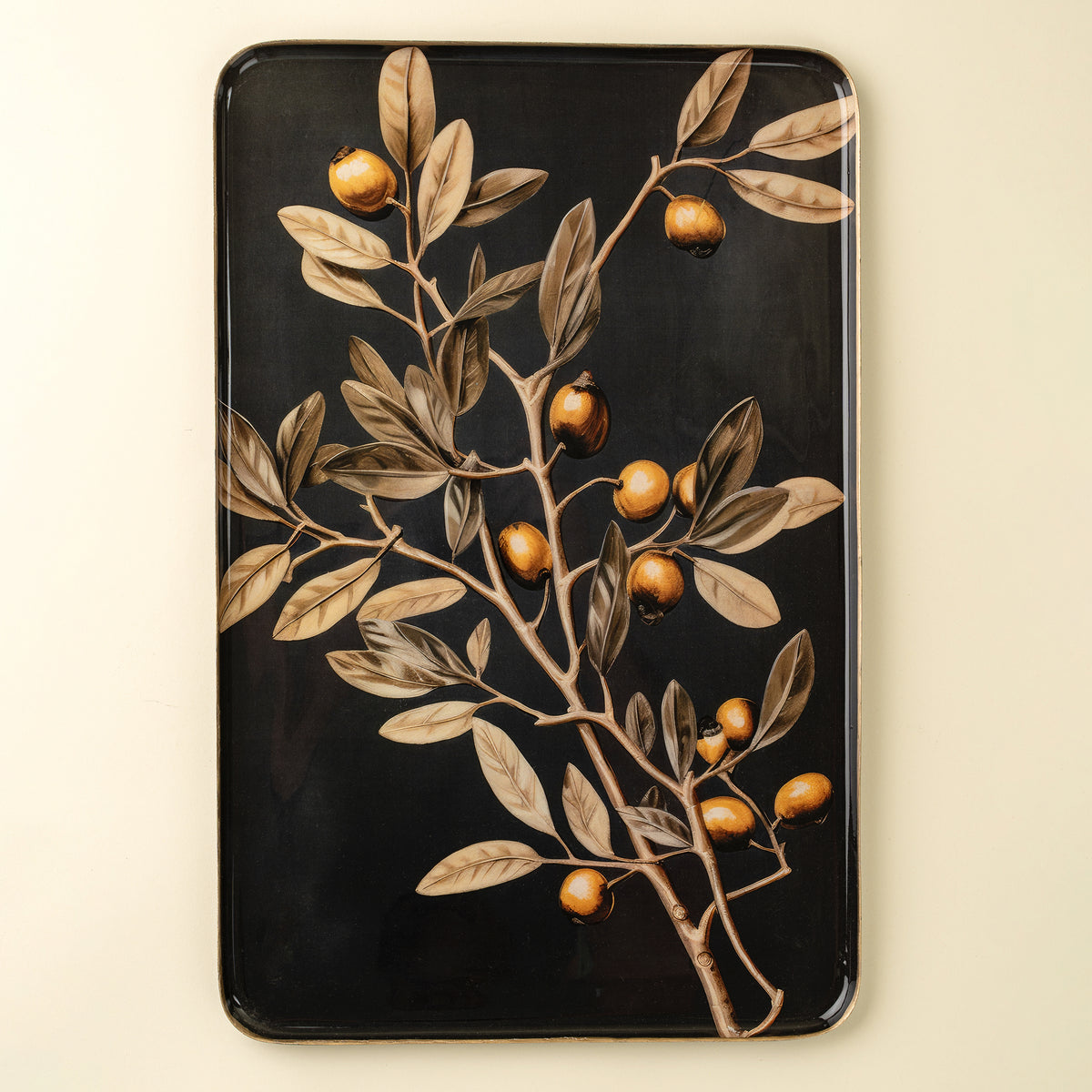 Golden Olive Enameled Tray XL