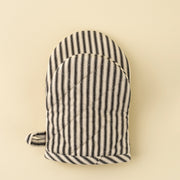 Black Ticking Oven Mitt
