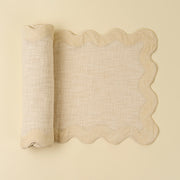 Velvet Scallop Runner Ivory 108"L