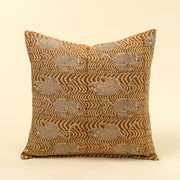Taiga Block Print Pillow in Ochre 20x20
