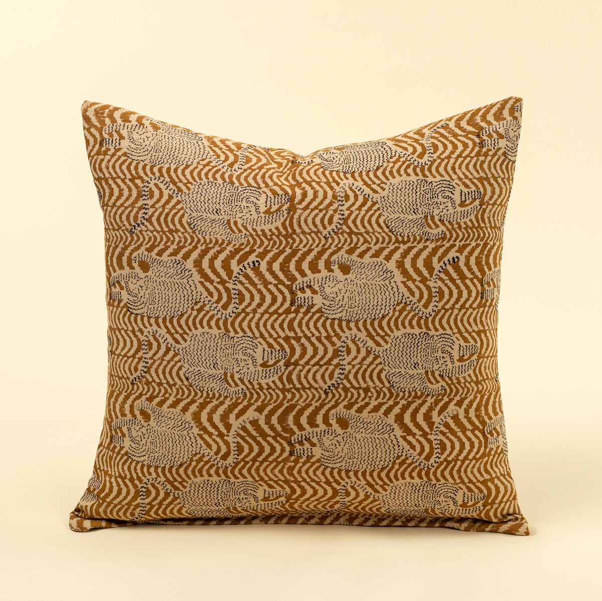 Taiga Block Print Pillow in Ochre 20x20