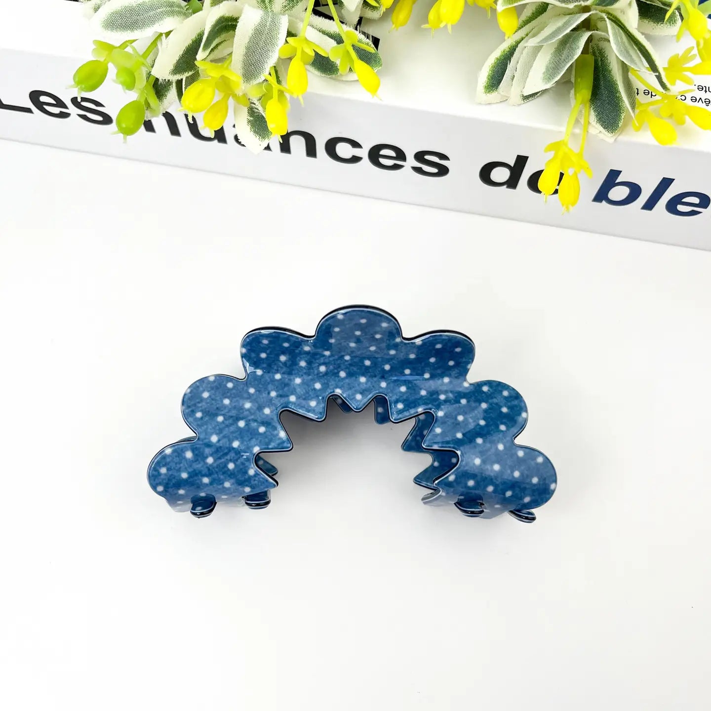 Dark Blue Wave Hair Claw Clip