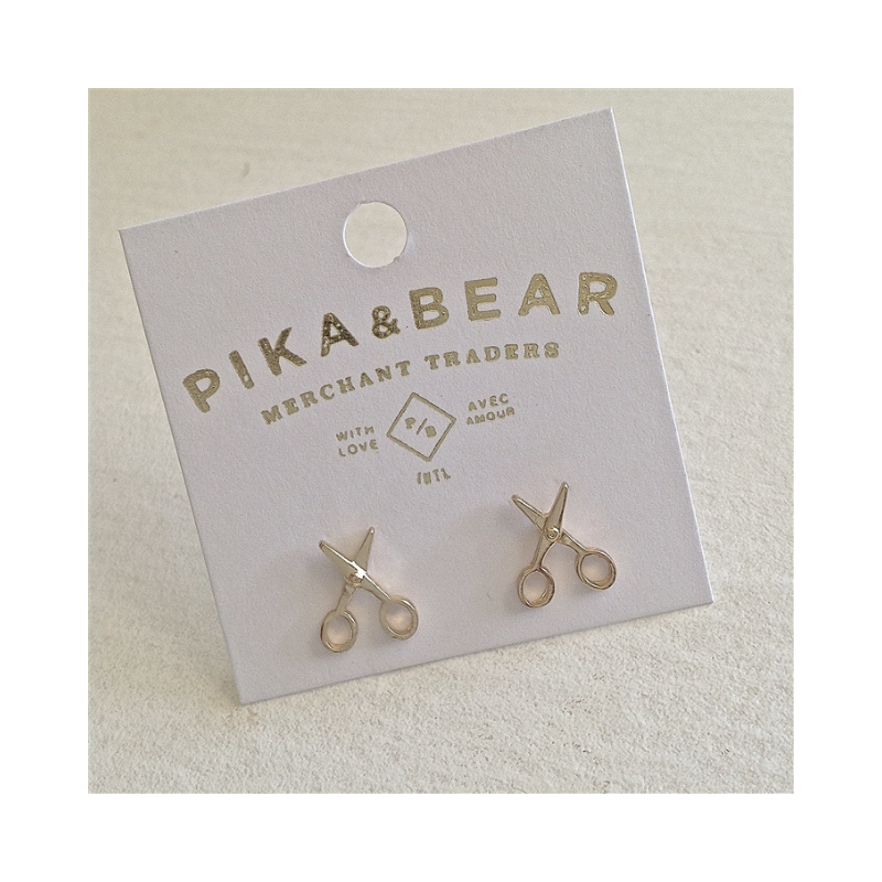 Snips Scissor Stud Earrings in Gold by Pika & Bear