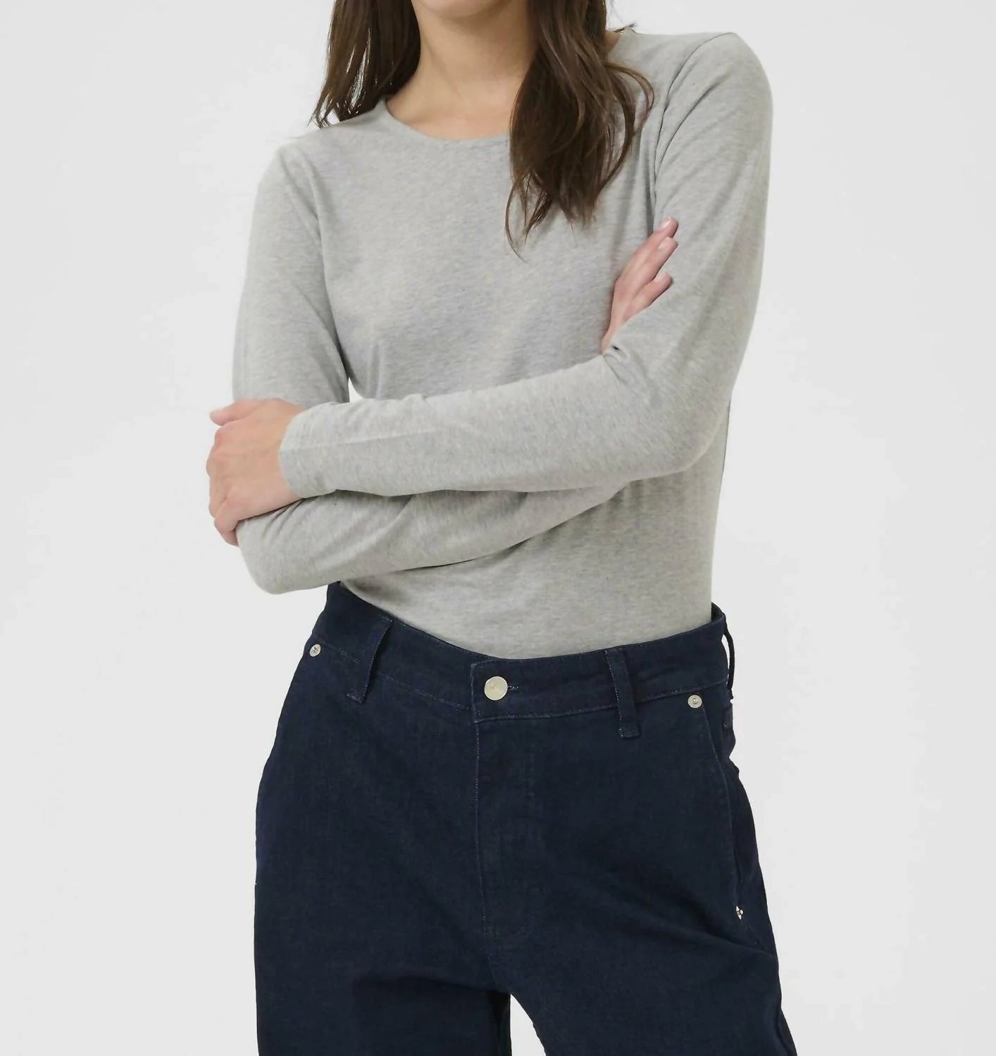 Nemajas Longsleeve in Medium Grey Melange by Part Two