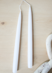 Pair of 12" Danish Taper Candles - White