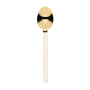 Ivory Enamel & Brass Dessert Spoon