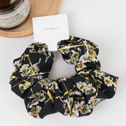 Soft Floral Scrunchie in Black