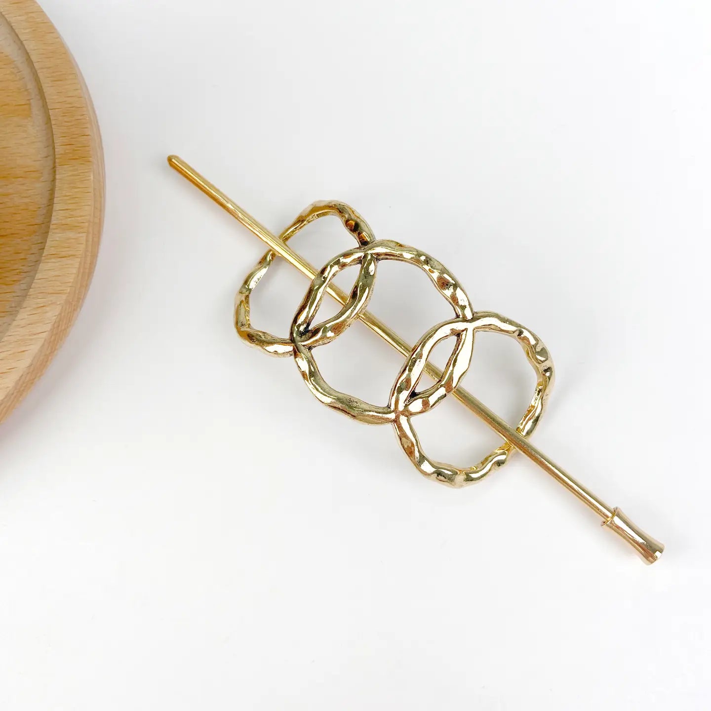 Gold Three Ring Vintage Metal Hairpin