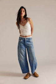 Good Luck Barrel Jean in Ultra Light Beam by Free People
