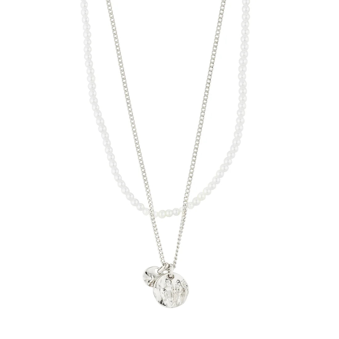 Lennon 2-in-1 Necklace Set in Silver by Pilgrim