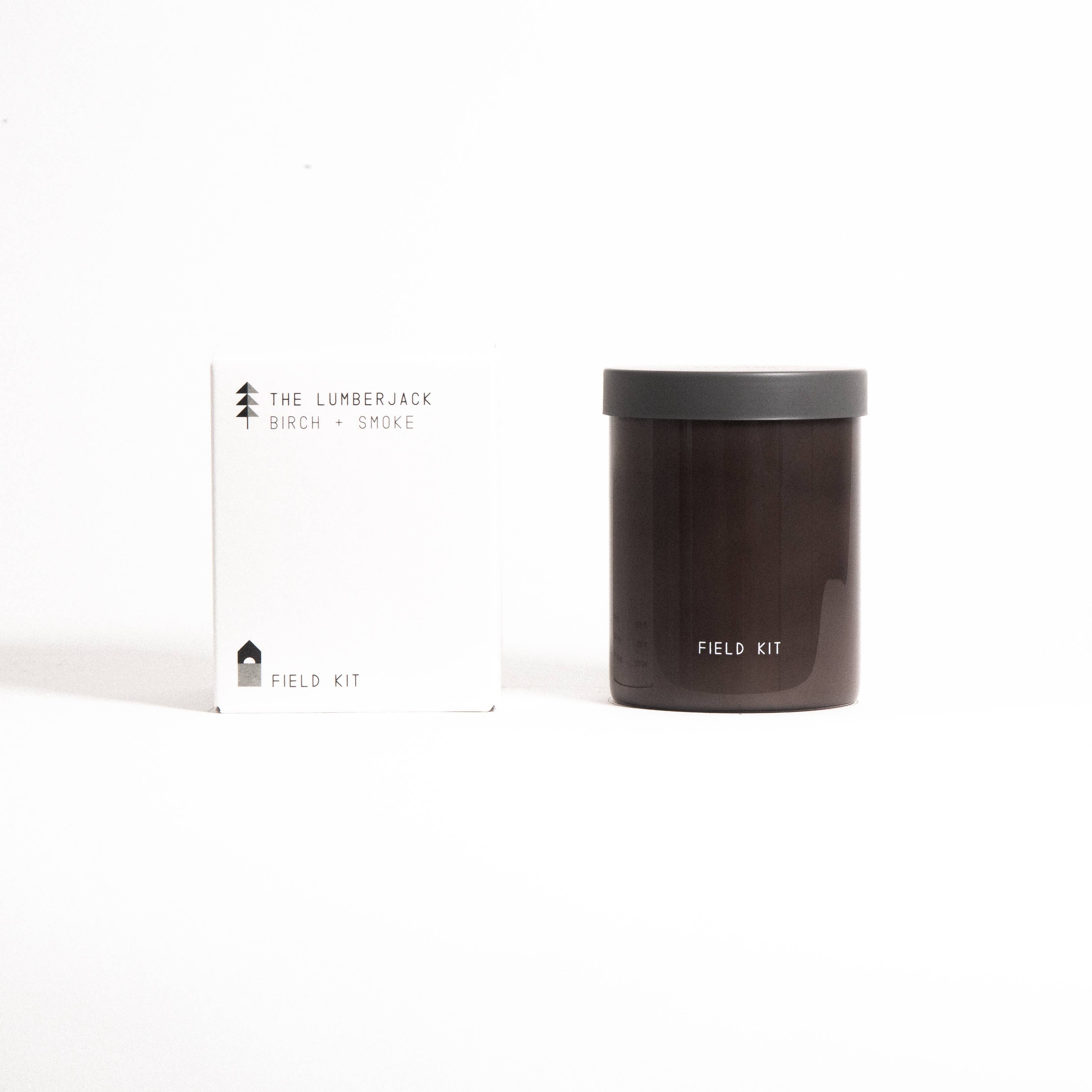 The Lumberjack - Birch + Smoke - 8oz Glass Candle by Field Kit