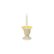 Stoneware Flower Taper Candle Holder in Cream