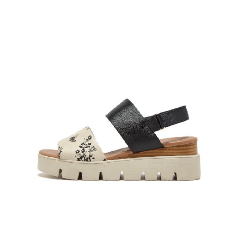 Runar Black & White Sandals by Django and Juliette