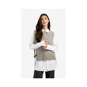 Rib Stitch Vest in Brownish Grey Melange by YAYA