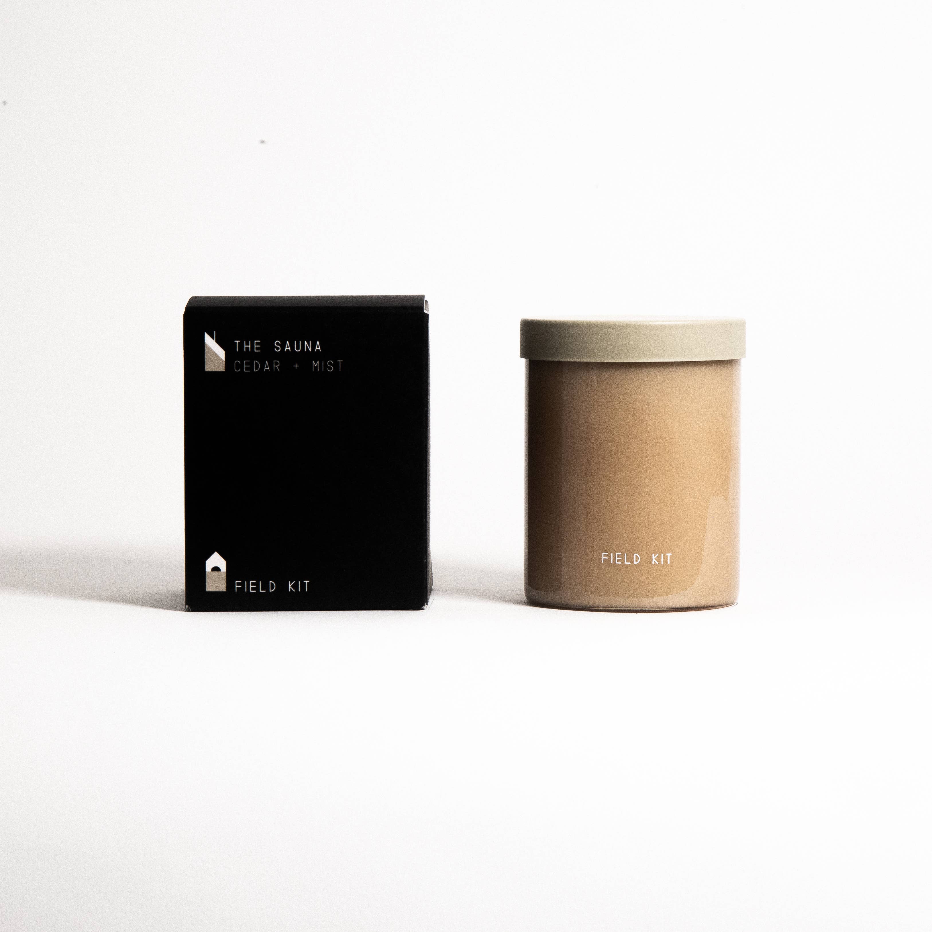 The Sauna - Cedar + Mist - 8oz Glass Candle by Field Kit