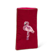 Flamingo Velvet Eyeglass Case in Hot Pink