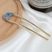 Simple Metal Blue Hairpin