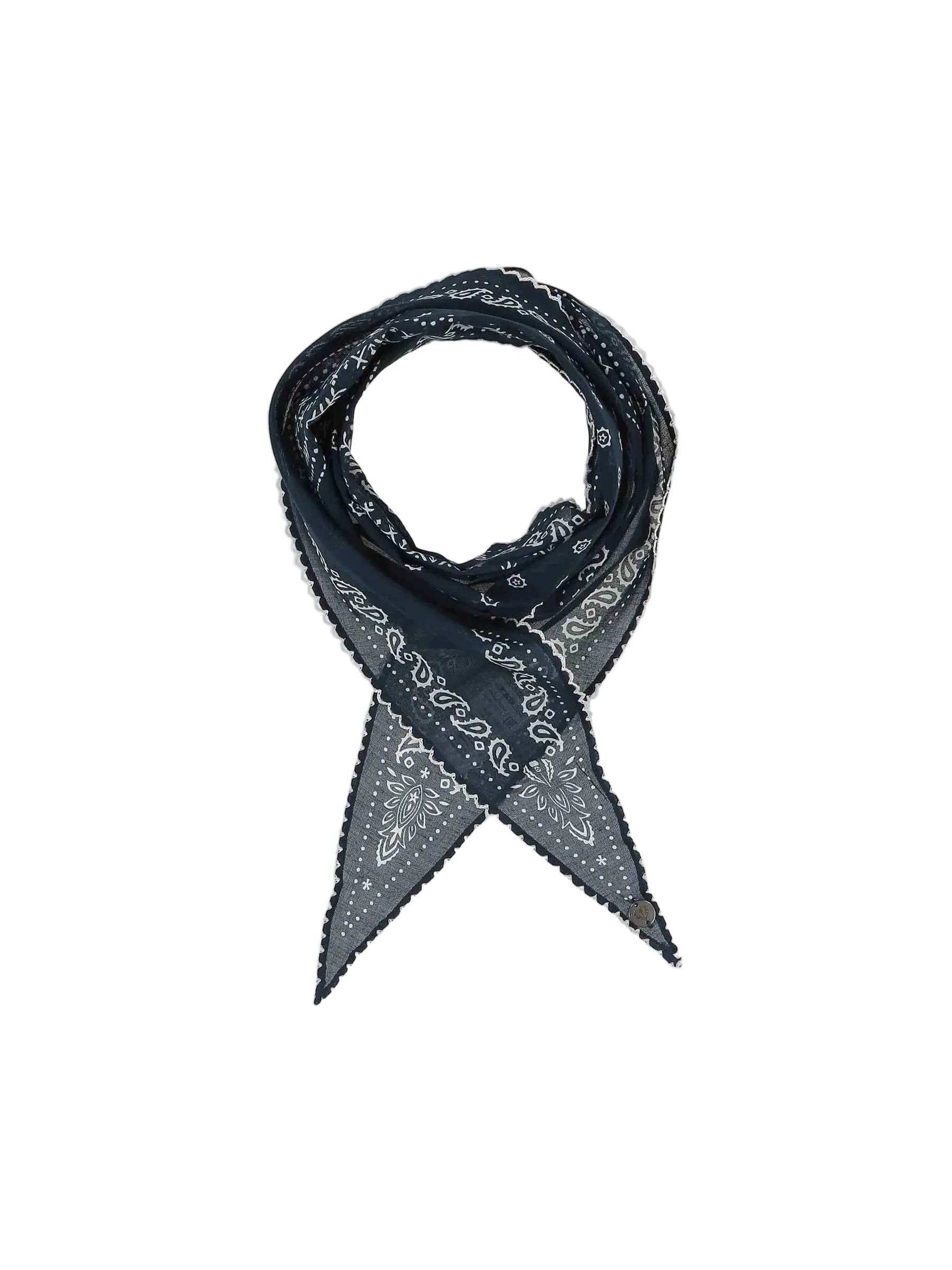 Bandana Crochet Diamond Scarf in True Navy by Fraas