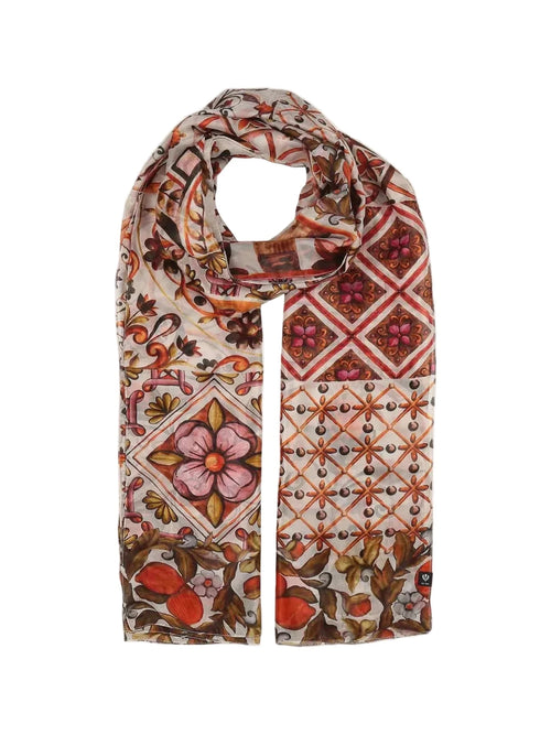 Mixed Tile Maxi Silk Wrap in Tiger's Eye by Fraas