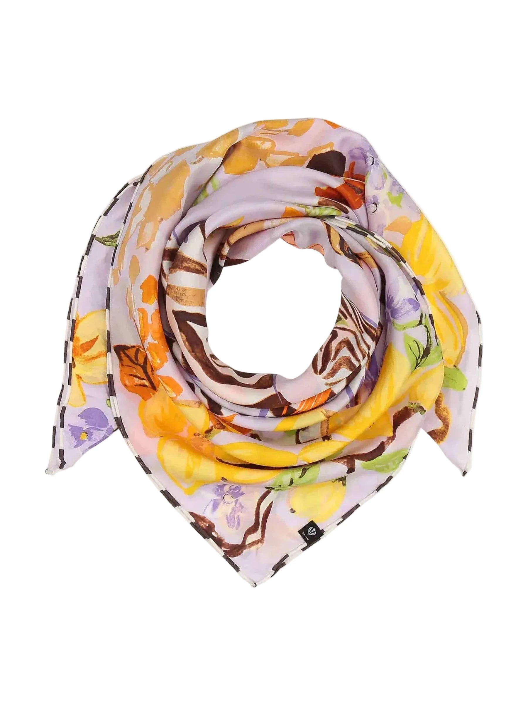 Mystical Creatures Silk Square Scarf in Smoky Grape by Fraas