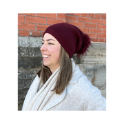 Evelyn Beanie in Wine by PNYC