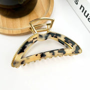 Brown Acetate & Metal Half Circle Hair Clip