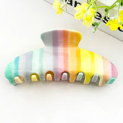 Pastel Striped Classic Hair Claw Clip