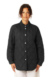 Quilted Shirt Jacket in Dark Indigo by Ilse Jacobsen